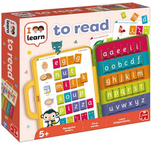 I Learn to Read - Word Learning Games for Kids - Improves Letter and Word Recognition, Spelling and Vocabulary Skills - 90 Exercises, 3 Difficulty Levels and Carry Case - Ages 5 Years Plus - Jumbo