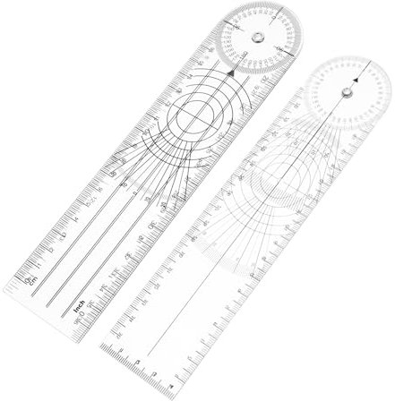 Gadpiparty 2stücke Transparentes Goniometer-lineal Professioneller Winkelmesser Für Medizinische Therapie Winkellineal Für Wirbelsäulen-beobachtung Tragbares Arthrodialer Goniometer