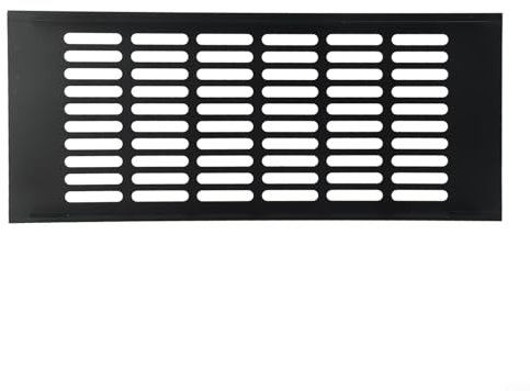 Zilimontt Griglia di ventilazione rettangolare in alluminio, pannello in rete metallica, per armadio, armadio, porta del bagno, varie dimensioni da 150 mm a 400 mm, nero (150 x 350 mm)