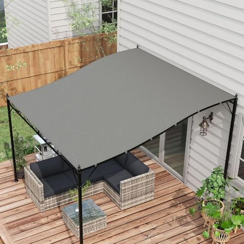 DecHome - Telo Copertura per Pergola 3x3 m in Poliestere con 16 Fori di Drenaggio Dimensioni 297x297 cm colore Grigio Scuro