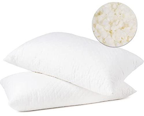 Flowen Cuscini Letto Matrimoniale e Singolo Coppia Guanciali per Dormire con Imbottitura in Fiocco, Memory Foam, Supporto Collo e Spalle, Anallergico, Federa Poliestere Traspirante