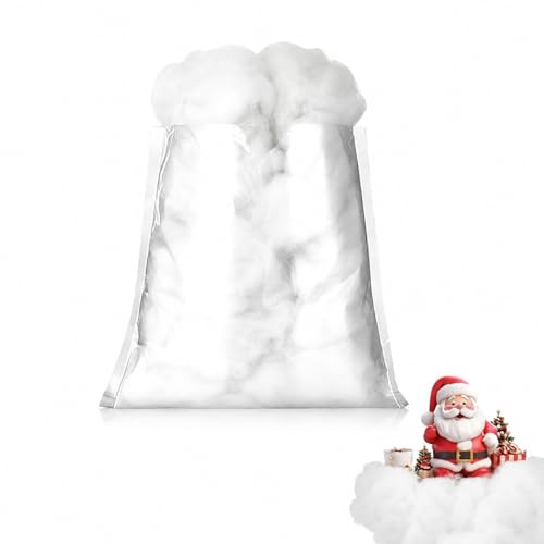 FMPXYYA Weihnachten Deko 150g Kunstschnee Baumwolle Weiß Winterlandschaft für Weihnachtsbaum Kamin Boden Innenbereich Partydeko DIY Gestaltung