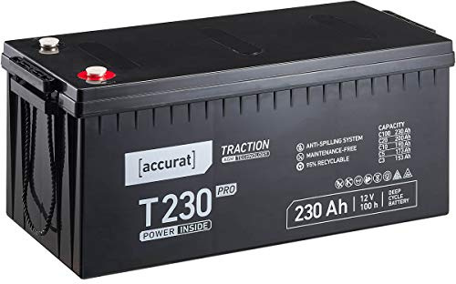 Accurat Traction Pro T230 AGM Batterie 12V 230Ah Wohnmobil Solar Boot USV | Vielfältige Einsatzbereiche, Zyklenfestigkeit, Optimierte Lebensdauer, Wartungsfrei Betrieb