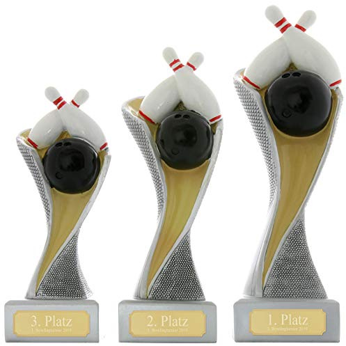 Bowling Kegeln Pokal Pokalset METZ mit Gravurplatte und Gravur