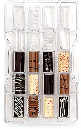 Decora 0050141 Stampo Professionale Cioccolatino Cilindri Fantasia 20 Cavità, 33 X 16 X 8 h 20 mm, In Policarbonato, Ideale per Realizzare Cioccolatini Lucidi, Design Professionale, Made in Italy