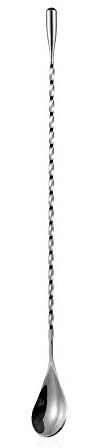 Bar Long Handle Spoons Spiral Stainless Steel Bartender Mixing Spoon Cocktail Shaker Spoon (1Pack- 30cm Silver)