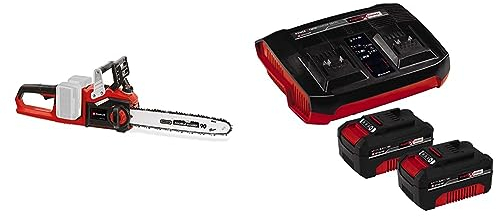 Einhell Motosega a Catena a Batteria Ge-Lc 36/35 Li-Solo Power X-Change, Li-Ion, 36 V & Originale Einhell Starter kit 2 batterie da 4,0 Ah e Twincharger Power X-Change