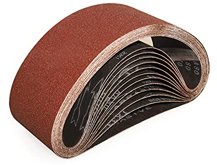 Sruhrak 100 x 610mm schleifband- 10 Stück bandschleifer schleifbänder 60 Körnungen zum Schleifen, Feilen, Schärfen und Entrosten