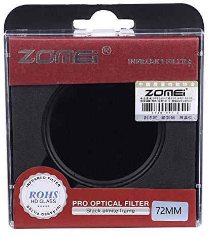 EBTOOLS IR-filter, 720 nm infraröd röd lins IR-filter för kameror (72 mm)