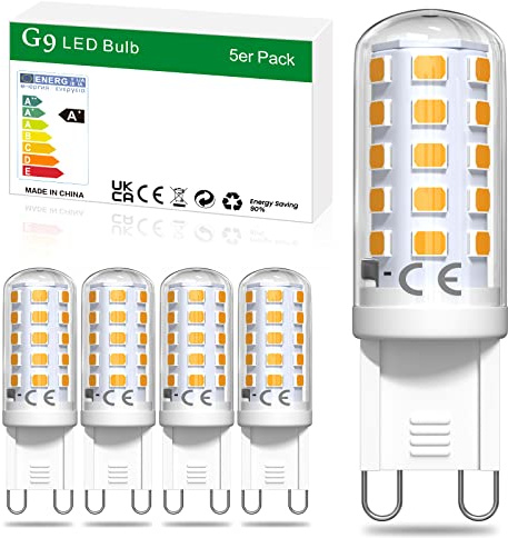 Bonlux G9 LED Bulbs Dimmable, 4W Warm White 2700K No Flicker G9 Capsule Bulb, Equivalent to 35W Halogen Bulb for Chandelier, Office, Home Lighting Decor (5 Pack)