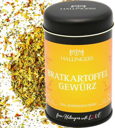 Hallingers Genuss Manufaktur Gewürzmischung Geschenk - Koch-Gewürze in edler Geschenk-Dose Bratkartoffel G... für Kartoffeln, Spare Ribs & Steak, Geschenkidee für Frauen Männer