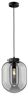 meineWunschleuchte Auffällige LED Pendelleuchte Ø 18cm Retro Design mit Rauchglas - Kugellampe Industrial