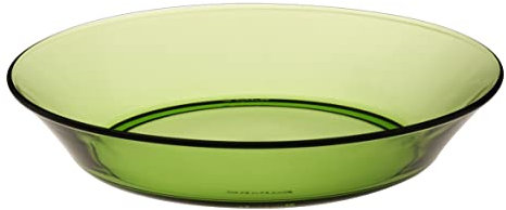 Duralex Lily Collection | Green Glass Soup Plate 19.5 cm | Set of 6 | Heavy Duty Glass | Dishwasher Safe | Made in France