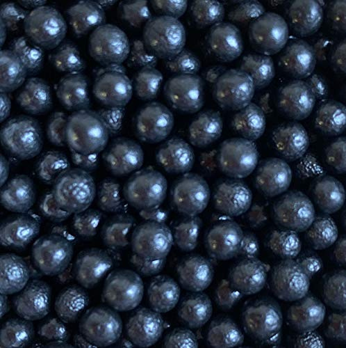 A Pinch Of - Pearls - 4mm - Black Halloween Cake Topper Sprinkles - 30g Edible Polished Cupcake Decorations - Party Sprinkles, Halloween Themed Cakes and Bakes