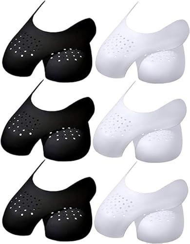 Yoodeet Lot de 6 paires de boucliers de chaussures pour la plupart des chaussures de sport pour femme 38-40 homme 40-46, noir/blanc, 5-9