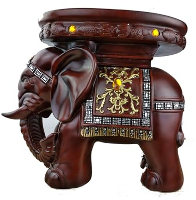 VIDECOR Ottomane Hocker Massivholz Fußhocker Tier Kreativer Elefant Hocker Holz Fußstütze Stuhl Gaming Samll Bank Wohnzimmer Schuhhocker,A-40 * 25 * 35