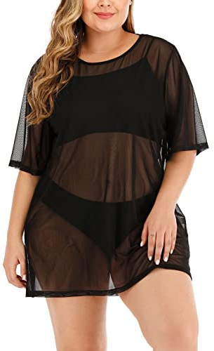 Parte superior de malla para mujer, body de malla transparente para mujer y mujer, parte superior de malla, parte superior transparente, camiseta delgada, vestido de blusa transparente, sexy para
