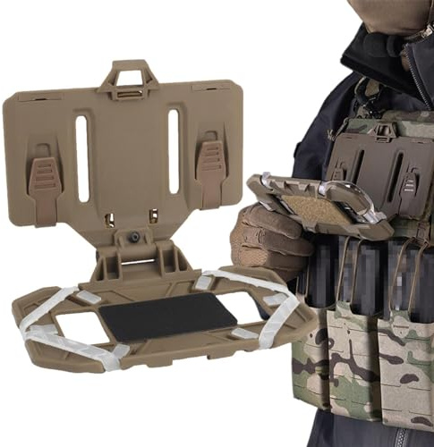 17 Cm Soporte De Teléfono para Chaleco Táctico Chest Rig | Soporte Soporte Soporte De Teléfono Doblado Manos Libres - Soporte Plegable Plano Panel Teléfono Móvil Caja De Caja De Soporte P- Tarjeta