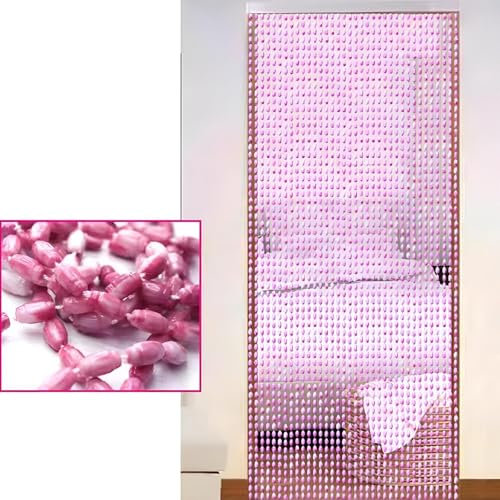 Eiauiuo Perlenvorhang Hängender Fadenvorhang Türvorhang mit Perlen Raumteiler Dekorativer Vorhang Innen Zimmer Insektenschutz Perlenvorhang für Wohnzimmer Partys Hochzeiten(80x180cm(100 Wurzel))