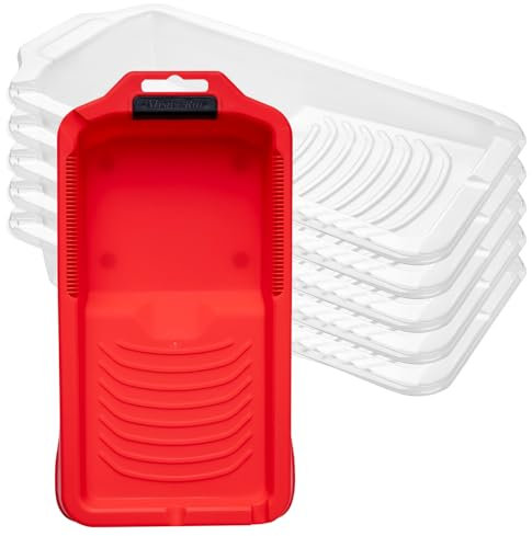 Mister Rui Paint Tray, 6 Packs 4 Inch Paint Tray Liners, Paint Pan Liners, Disposable Paint Tray, Paint Roller Tray, Transparent Paint Tray for Painting