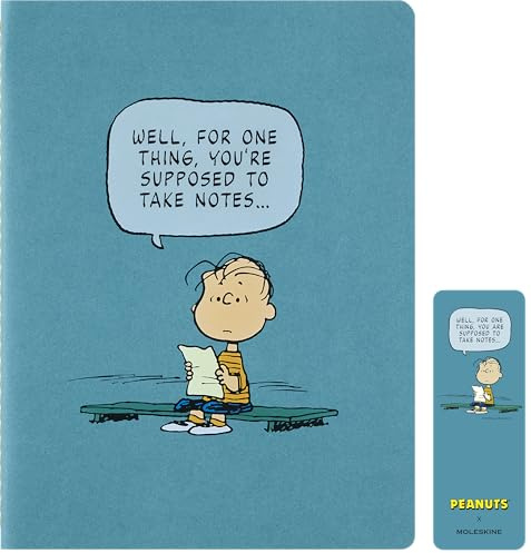 Moleskine Peanuts Cahier Journal, Set 3 Notizhefte Liniert, mit flexiblen Einbänden und thematischem Lesezeichen, 16 Abtrennbare Blätter, Format XL 19 x 25 cm