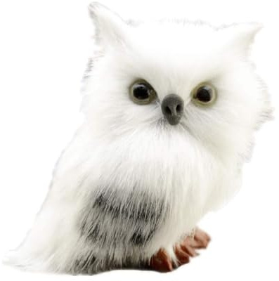 JABALUX Plüsch Eule Figur Owl Tierfigur Dekofigur Gartenfigur Weihnachten Deko Figur Tischdeko Weihnachtsdeko für Garten Balkon Büro Haus