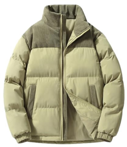 BERCIELY Jacke Herren Leichte Mode Casual Baumwolle Jacke Herren Verdicken Warm Trend Kältejacke Herren Outdoor Reise Skifahren Winterjacke Herren J-Green S
