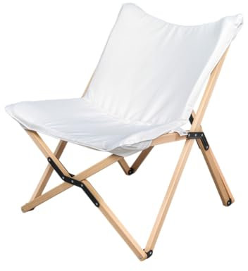 Rebecca Mobili RE7184 Regisseursessel, Outdoor-Sitz, Braun Weiß, Holz Polyester, Klappstuhl, mit Tragetasche, für Garten Camping - Maße HxBxT: 84 x 69 x 74 cm - Art. RE7184