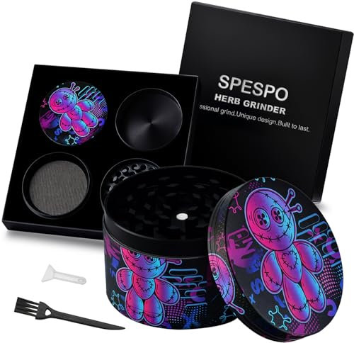 Grande Macinaspezie Versatile 63mm(2.5 ), Spespo Macinino meccanico per spezie,- realizzato in Lega di zinco - 4 Pezzi - full color printing (Robot-design)