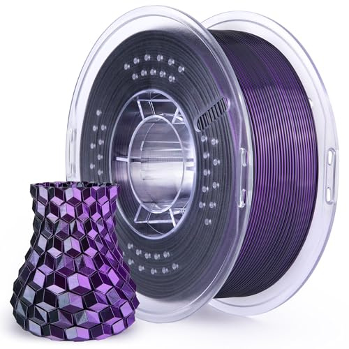 ELEGOO Silk PLA Filament 1.75mm Schwarz Lila 1kg | Glänzendes Mehrfarbig 3D Drucker Filament Mit Hoher Maßhaltigkeit, 1KG Spule Für Die Meisten 3D Drucker