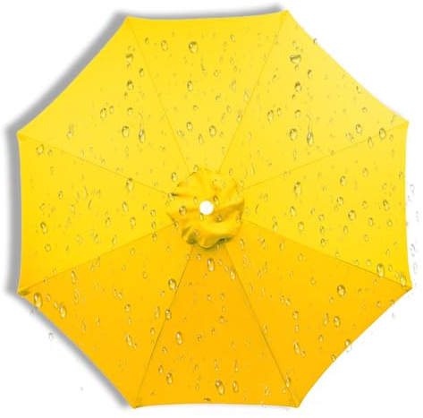 Patio Umbrella 9ft Replacement Canopy for 6/8 Rib, Garden Parasol Polyester Covers, Water Resistant, UV-Anti, Only the Top Cloth, Diameter 200-400cm(Yellow,6 Ribs 270cm)