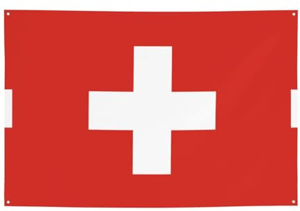 FDGBNM Bandera suiza vibrante para fiestas, 47 x 17 pulgadas, resistente a los rayos UV, a prueba de decoloración, 4 ojales, para uso en interiores y exteriores.