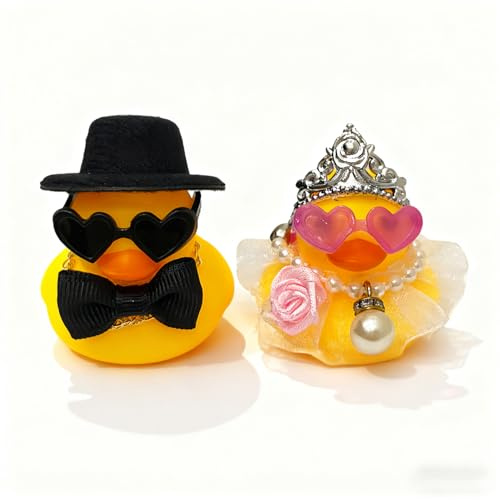 2 Stück Quietscheenten Braut und Bräutigam, Lustige Hochzeitsgeschenke für Brautpaar, Hochzeitsenten Einzigartige, Partydekoration Hochzeitsdekoration