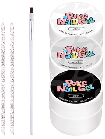 Set De Esmalte De Gel Para Uñas Gel De Pintura Para Uñas En Negro Y