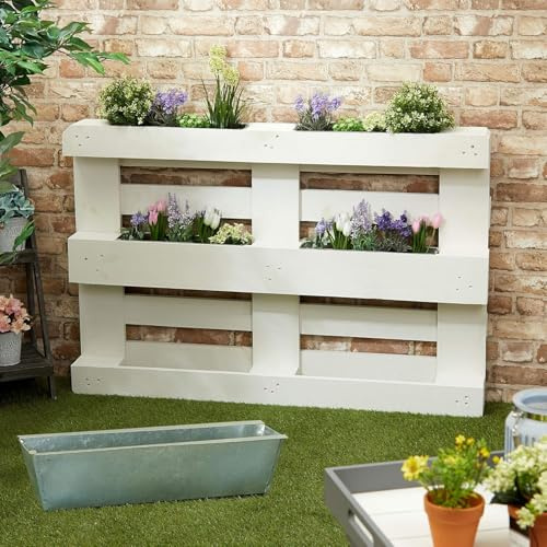 Pflanzkasten für Europalette für Blumen & Kräuter (Zink 6er Set)