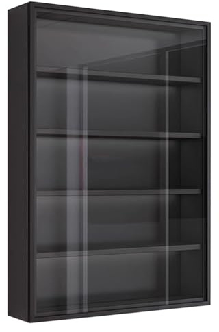 Mehrschichtiger Wandvitrine, 5-12 Etagen, Vitrine für Figuren und Modelle, dekorative Aufbewahrungsregale mit Türen für Heimbüro-Ornamente (40 x 12,5 cm)