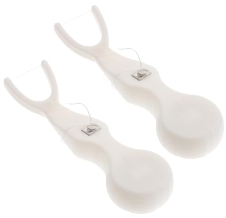 DIYEAH Porta Hilo Dental en Forma Recargable de Plástico Abc 2 Unidades, Diseño Simple para Limpieza Interdental en Oficina y Viaje