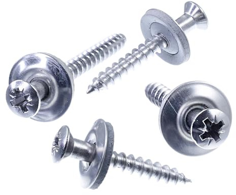 SECCARO Lot de 100 vis étanches 4,5 x 50 mm en acier inoxydable A2 avec rondelle d'étanchéité EPDM 15 mm Phillips PZ