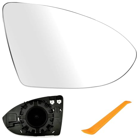 Spiegelglas Golf 7 Rechts Beheizbar Asphärisch, Beifahrerseite Außenspiegel Ersatzspiegelglas mit Trägerplatte, Außenspiegel Glas Passend für Golf 7, OEM 5G0857522