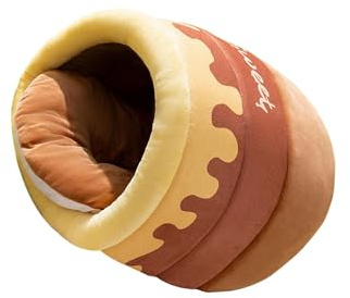 vreplrse Panier pour Chat Honey Pot, Niche pour Petit Animal, nid pour Chien (Pomranien, Chihuahua), Jaune, Taille M, Brun, L