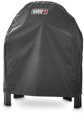 Weber Premium Grill Abdeckhaube für Pulse 1000 mit Stand, atmungsaktiv UV- & wasserbeständig, Schutz for Wind & Wetter, mit Klettverschluss zum Befestigen - Schwarz (7185)