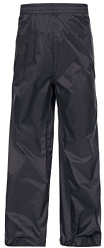 Trespass Unisex Kids Trousers - Waterproof, Breathable, Windproof, Taped Seams, Full Elasticated Waistband, 3 Pocket Openings, Elasticated Side Waist, Packaway, Packs Into Mesh Pouch Black