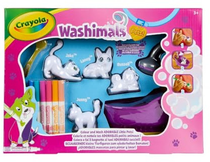 Crayola Washimals, Bezaubernde Kleine Tierfiguren zum Wiederholten Bemalen | Badewannen-Spielset, 4, 5, 6 Jahren, Kreative Aktivitäten und ein Geschenk für Kinder im Alter von 3