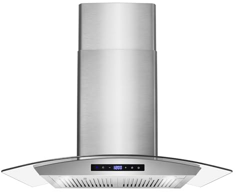 COSMO COS-668WRCS75 30 in. Vista Collection 380 CFM Ducted Wall Mount Range Hood, Touch Controls, LED Lights, Stainless Steel