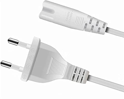FSKE Netzkabel C7 Weiß 2M Eurostecker nach Figure 8 Power Cable Stromkabel für Samsung LG Sony Philips TV, PS3, PS4, PC Monitore, Drucker