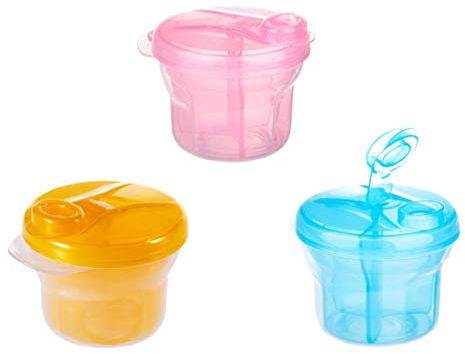 Milisten 3pcs Rotating Milk Powder Box Portable Storage Container Pink Blue and Orange Milk Powder and Accessories Storage