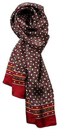 UK_Stone Halstuch Herren 100% Seide Schal Vintage Pattern Seidenschal Herrenschal,