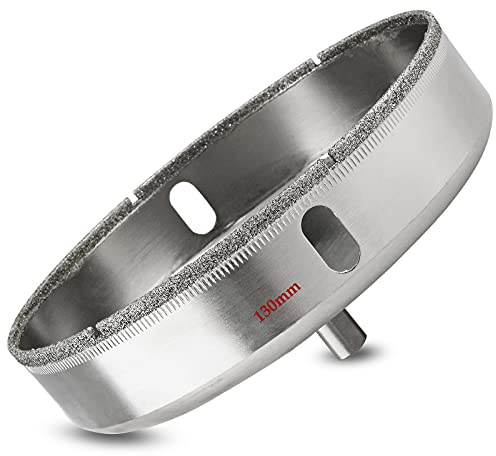 Luomorgo Scie cloche diamant de 130 mm, profondeur de coupe de 2,8 cm pour verre, céramique, marbre, porcelaine, carrelage, granit, quartz