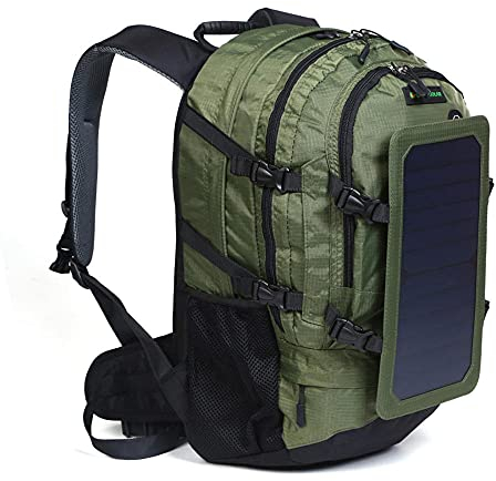 Mochilla Solar para Laptop, Panel Solar de 6 vatios, Cargador de Smartphones, con Puerto USB de Carga, Mochila para Portátil Laptop para Trabajo/Diario/Viaje