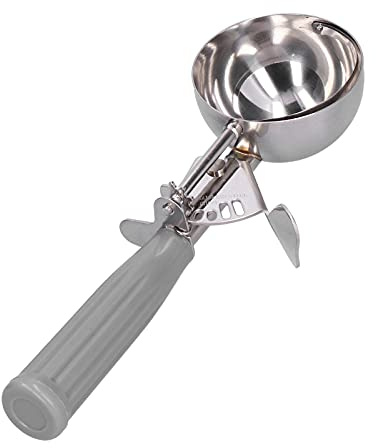Cuillère à boule de glace, conception de poignée ergonomique de cuillère à crème glacée pour la cuisine pour la cuisson(8#diamètre 7CM poignée grise)